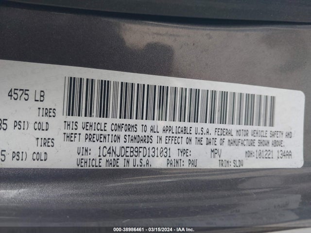 1C4NJDEB9FD131031 Jeep Compass High Altitude Edition
