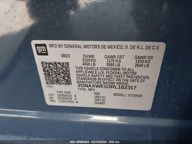 Chevrolet Equinox Awd Rs 2024 3GNAXWEG3RL162317 Image 9