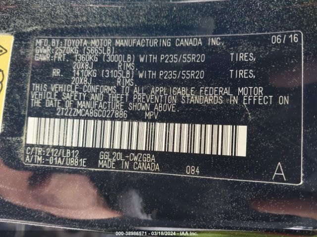 2T2ZZMCA8GC027886 Lexus RX 350