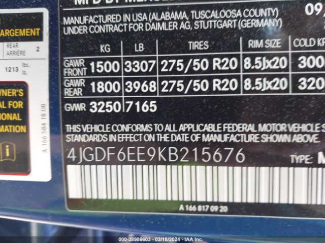 4JGDF6EE9KB215676 Mercedes-Benz Gls 450 4matic