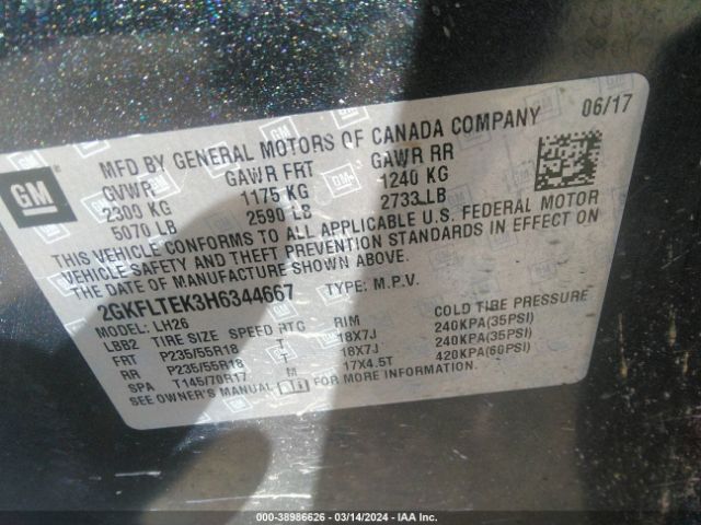 2GKFLTEK3H6344667 GMC Terrain Sle-2