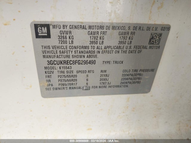Chevrolet Silverado 1500 1lt 2015 3GCUKREC8FG296490 Image 9
