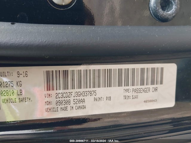 Dodge Challenger 392 Hemi Scat Pack Shaker 2016 2C3CDZFJ3GH337875 Image 9