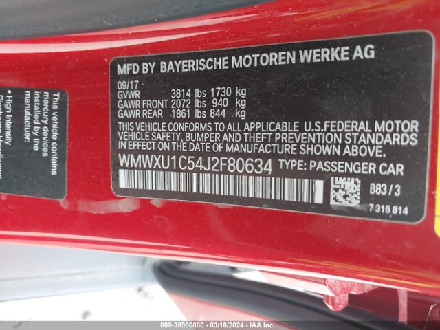 2018 MINI HARDTOP WMWXU1C54J2F80634 Photo 8