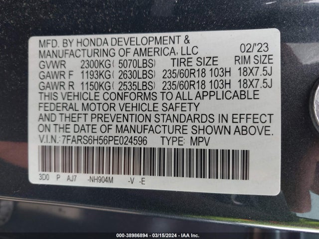 Honda Cr-v Hybrid Sport 2023 7FARS6H56PE024596 Image 9
