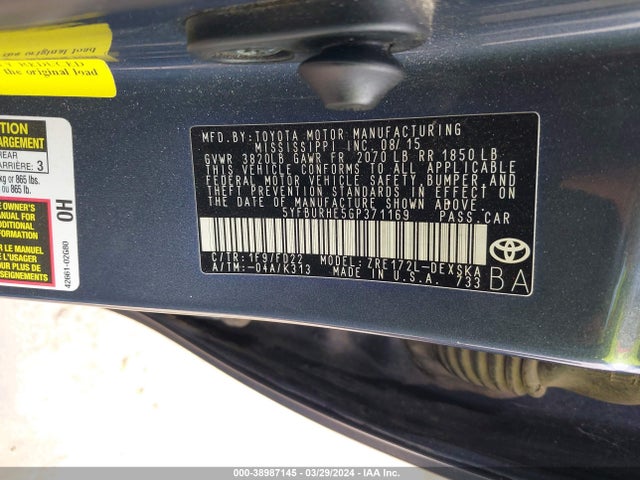 Toyota Corolla S Plus 2016 5YFBURHE5GP371169 Image 9