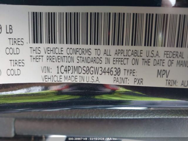 1C4PJMDS0GW344630 Jeep Cherokee High Altitude