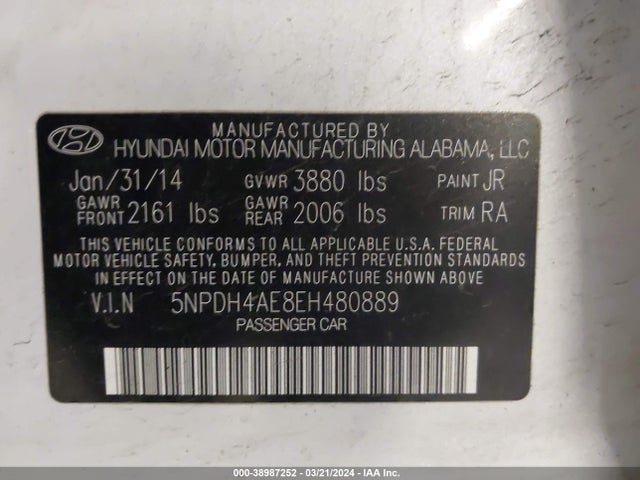 Hyundai ELANTRA SE 2014 5NPDH4AE8EH480889 Image 9