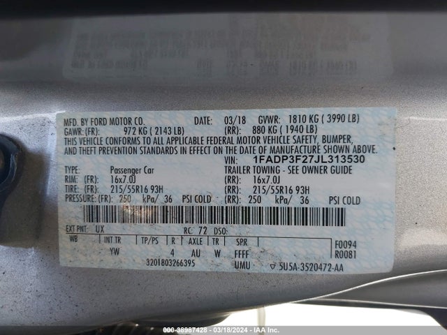 Ford Focus 2018 1FADP3F27JL313530 Image 23