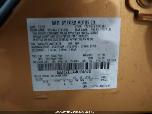 Ford Ecosport Ses 2021 MAJ6S3JLXMC456578 Image 9