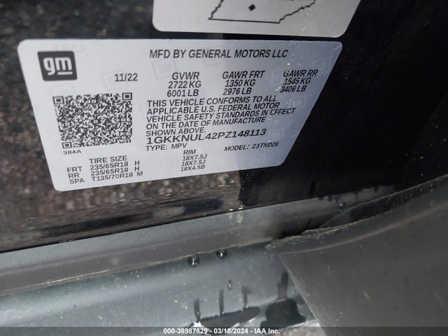 GMC Acadia Awd Slt 2023 1GKKNUL42PZ148113 Image 9