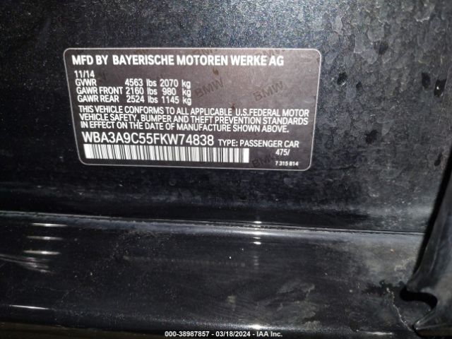 WBA3A9C55FKW74838 BMW 335i