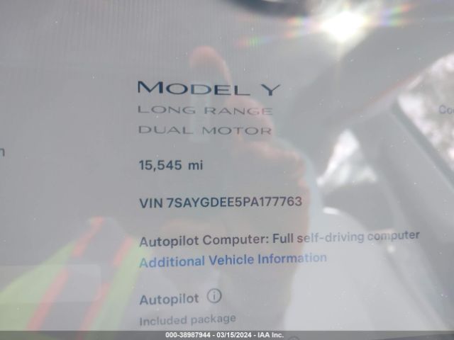 7SAYGDEE5PA177763 Tesla Model Y Awd/long Range Dual Motor All-wheel Drive