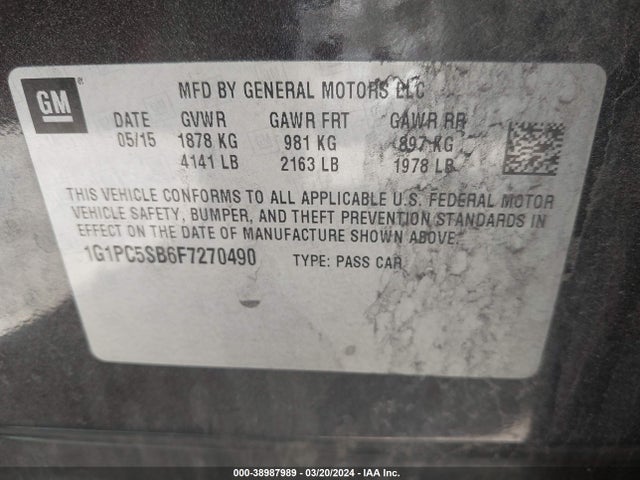 Chevrolet Cruze 1lt Auto 2015 1G1PC5SB6F7270490 Image 9