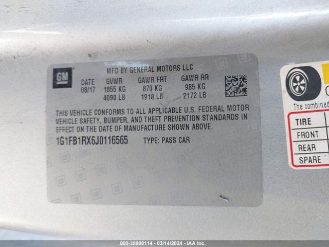 2018 CHEVROLET CAMARO 1G1FB1RX6J0116565 Photo 8