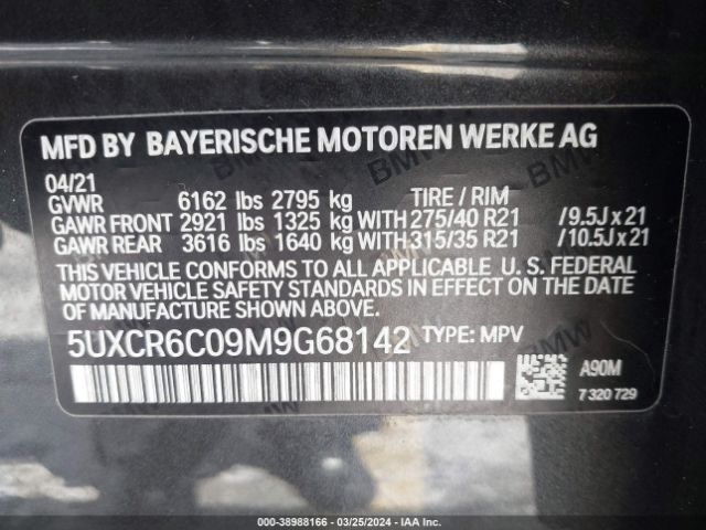 5UXCR6C09M9G68142 BMW X5 Xdrive40i