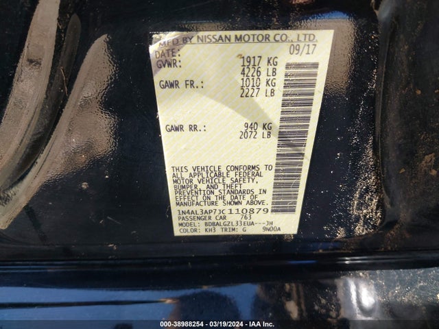 Nissan Altima 2.5 S 2018 1N4AL3AP7JC110879 Image 9