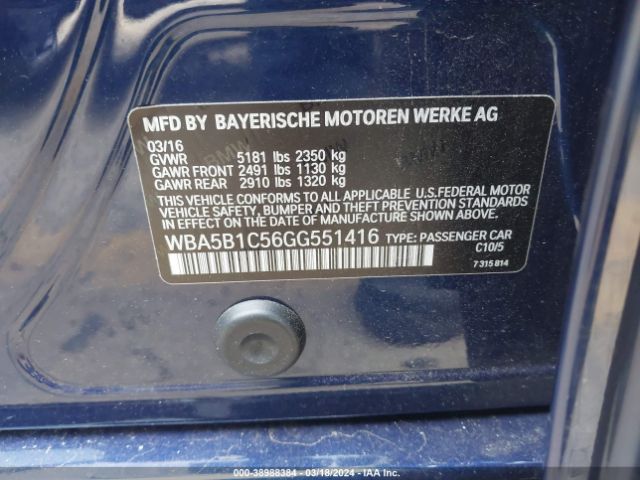 WBA5B1C56GG551416 BMW 535i