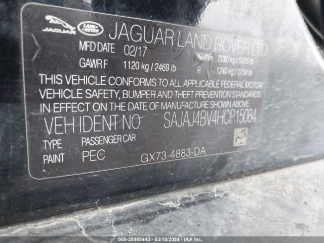 SAJAJ4BV4HCP15084 Jaguar Xe 35t Premium