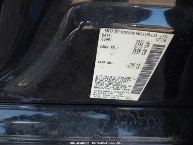 Nissan Altima 2.5 S 2016 1N4AL3AP8GC262601 Image 9
