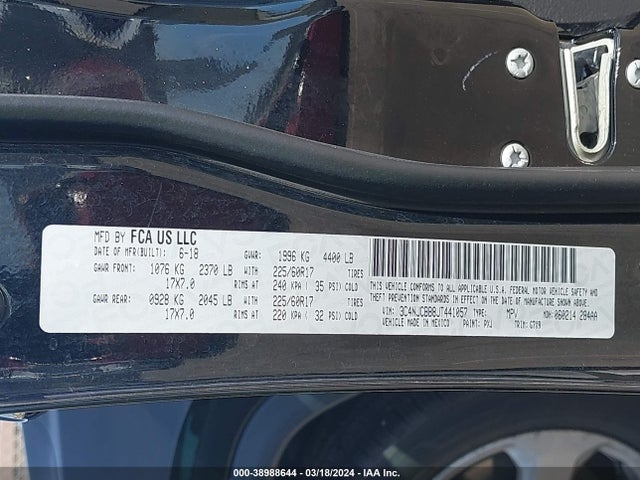 3C4NJCBB8JT441057 Jeep Compass Latitude Fwd