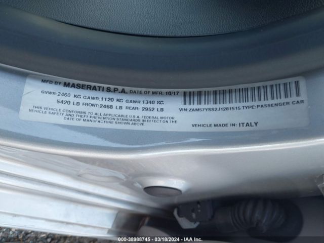 ZAM57YSS2J1281515 Maserati Ghibli S Gransport