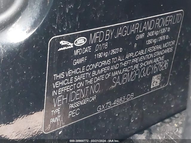 SAJBM2FV3JCY67826 Jaguar Xf S