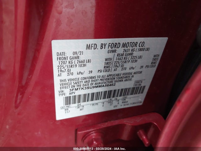 Ford Mustang Mach-e Premium 2021 3FMTK3SU9MMA56462 Image 9