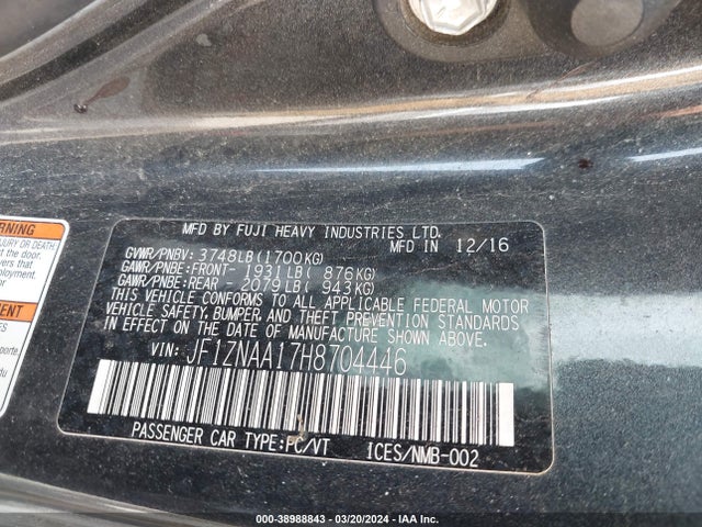 Toyota 86 2017 JF1ZNAA17H8704446 Image 9