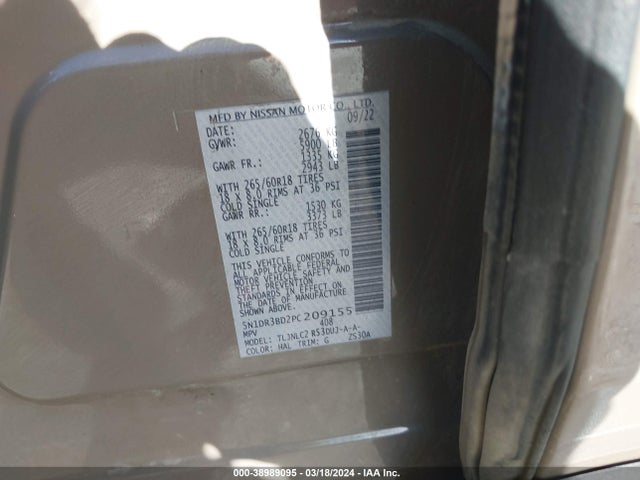 Nissan Pathfinder Rock Creek 4wd 2023 5N1DR3BD2PC209155 Image 9