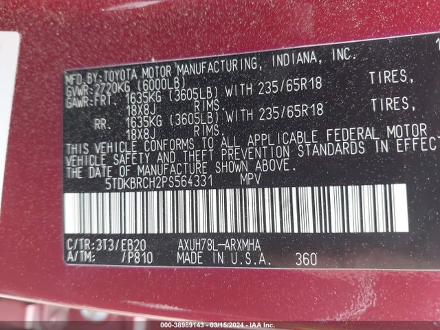 Toyota Highlander Hybrid Xle 2023 5TDKBRCH2PS564331 Image 9