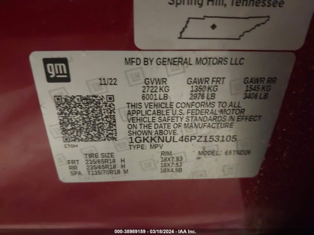 GMC Acadia Awd Slt 2023 1GKKNUL46PZ153105 Image 9