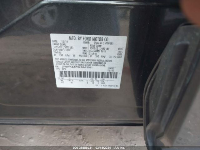 2FMPK4AP9LBA23061 Ford EDGE ST