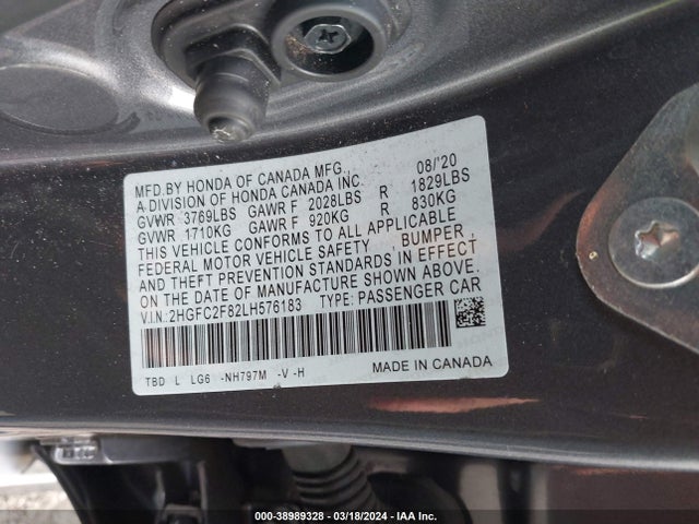 Honda Civic Sport 2020 2HGFC2F82LH576183 Image 9