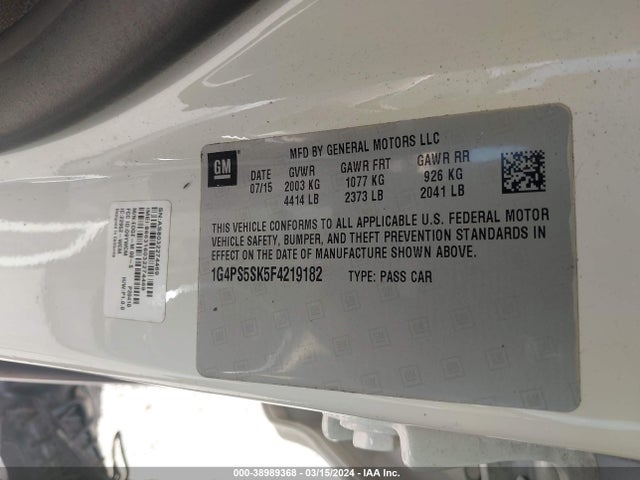 1G4PS5SK5F4219182 Buick Verano Leather Group