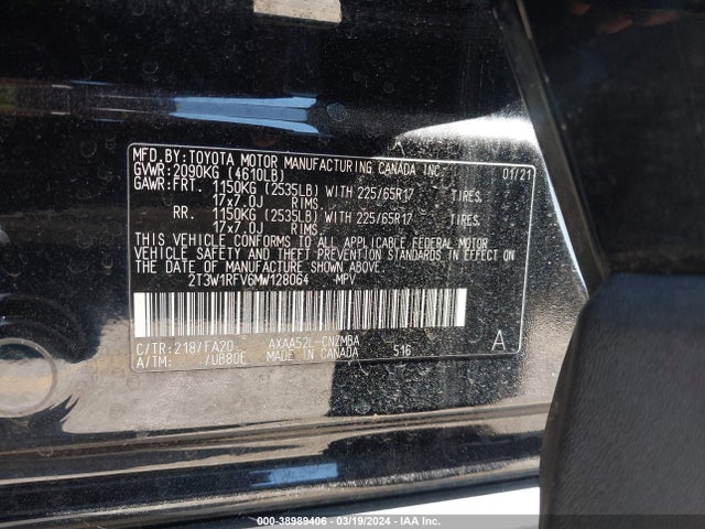 Toyota Rav4 Xle 2021 2T3W1RFV6MW128064 Image 9