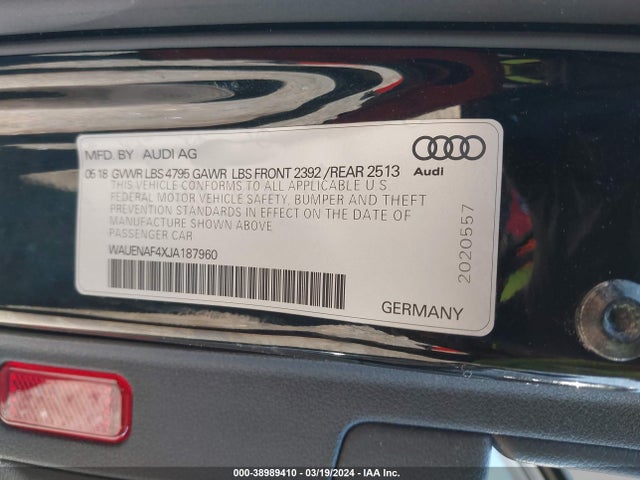 WAUENAF4XJA187960 Audi A4 2.0t Tech Premium