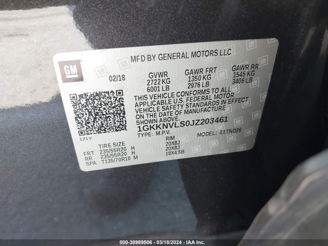 GMC Acadia Slt-1 2018 1GKKNVLS0JZ203461 Image 9