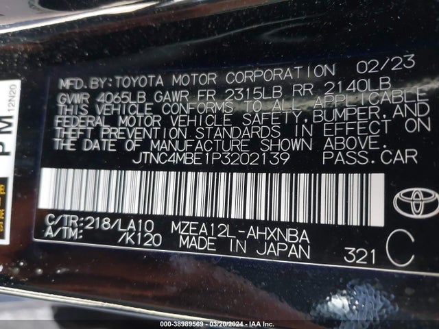 Toyota Corolla Xse 2023 JTNC4MBE1P3202139 Image 9
