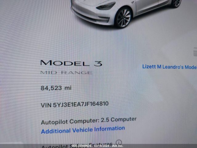 5YJ3E1EA7JF164810 Tesla Model 3 Long Range/mid Range