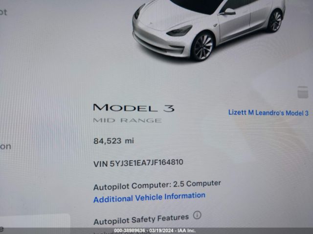 5YJ3E1EA7JF164810 Tesla Model 3 Long Range/mid Range