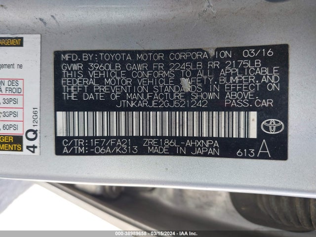 JTNKARJE2GJ521242 Scion IM