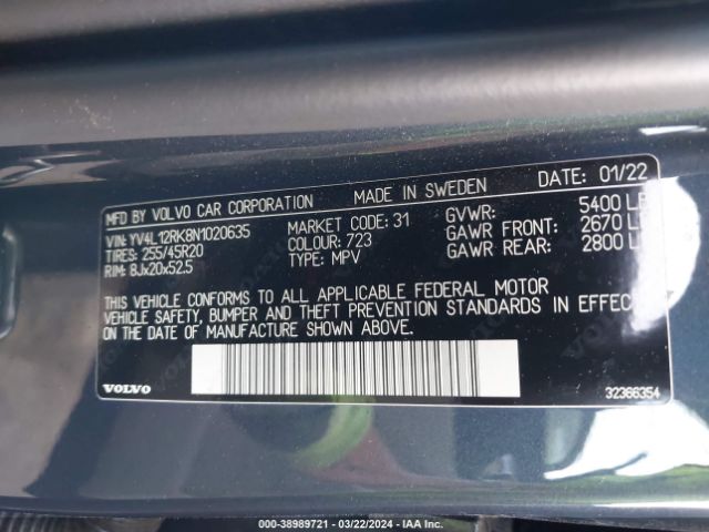 YV4L12RK8N1020635 Volvo Xc60 B5 Momentum