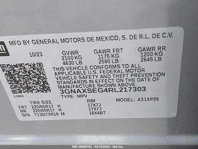 Chevrolet Equinox Awd Ls 2024 3GNAXSEG4RL217303 Image 9