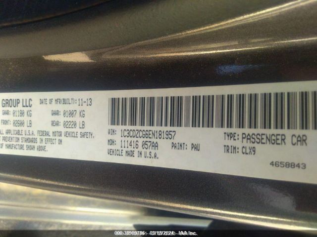 1C3CDZCG6EN181957 Dodge Avenger Sxt