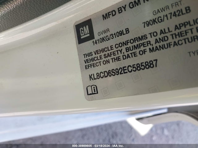 Chevrolet Spark 1lt Auto 2014 KL8CD6S92EC585887 Image 8