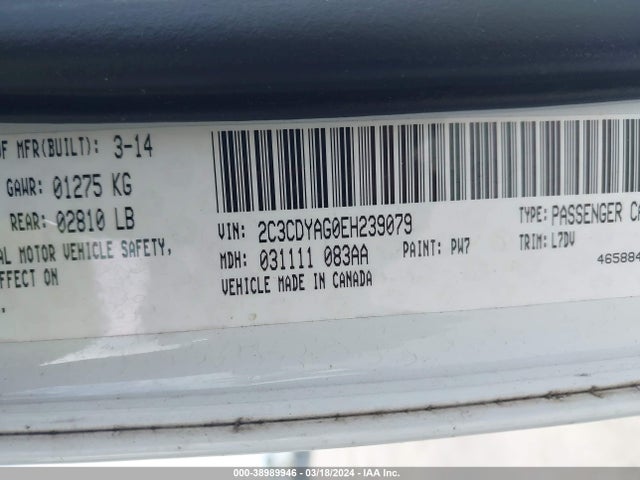 Dodge Challenger Sxt 2014 2C3CDYAG0EH239079 Image 9