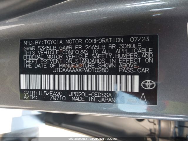JTDAAAAAXPA010280 Toyota Mirai Xle
