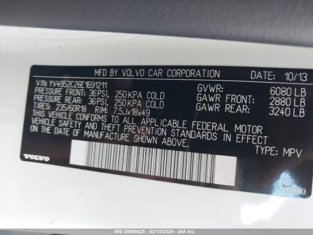 YV4952CZ6E1691211 Volvo Xc90 3.2/3.2 Platinum/3.2 Premier Plus
