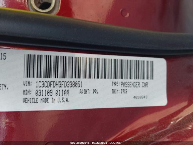 1C3CDFDH3FD338051 Dodge Dart Aero